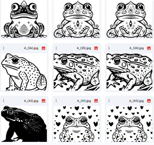 أشكال الضفدع المرحة – 20 رسمة Vector لأنشطة الرسم