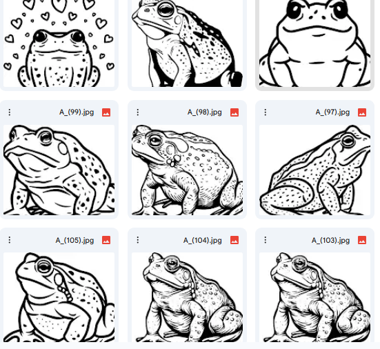 مشاهد الضفدع القابلة للتشكيل – 20 رسمة Vector