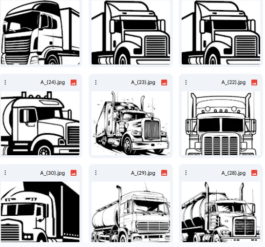 رحلات الشاحنات – 59 رسمة Vector للأنشطة والكتب الإبداعية