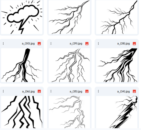 طاقة الطبيعة – 20 رسمة Vector لشرارات البرق