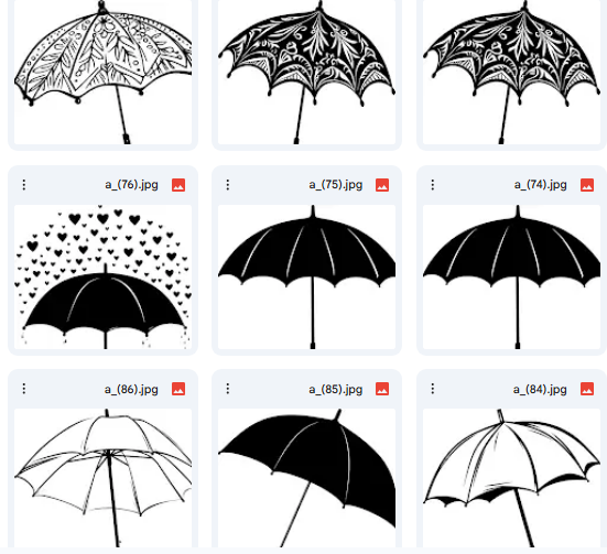 الشمسيات في الصفحات – 17 رسمة Vector للتلوين