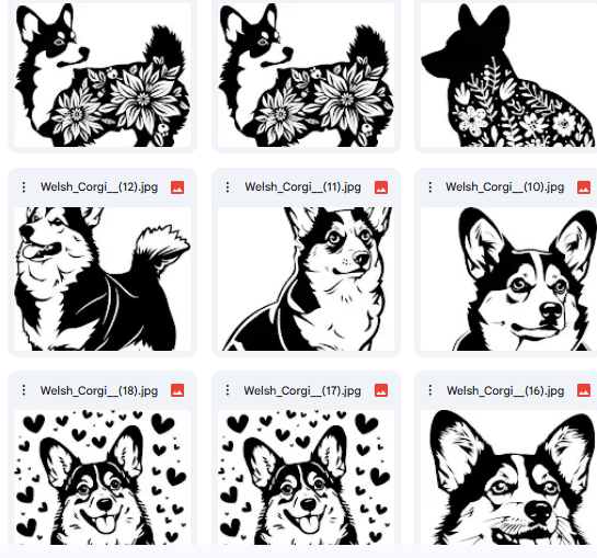 مجموعة الكلب الـWelsh Corgi – 269 رسمة Vector للأنشطة والكتب