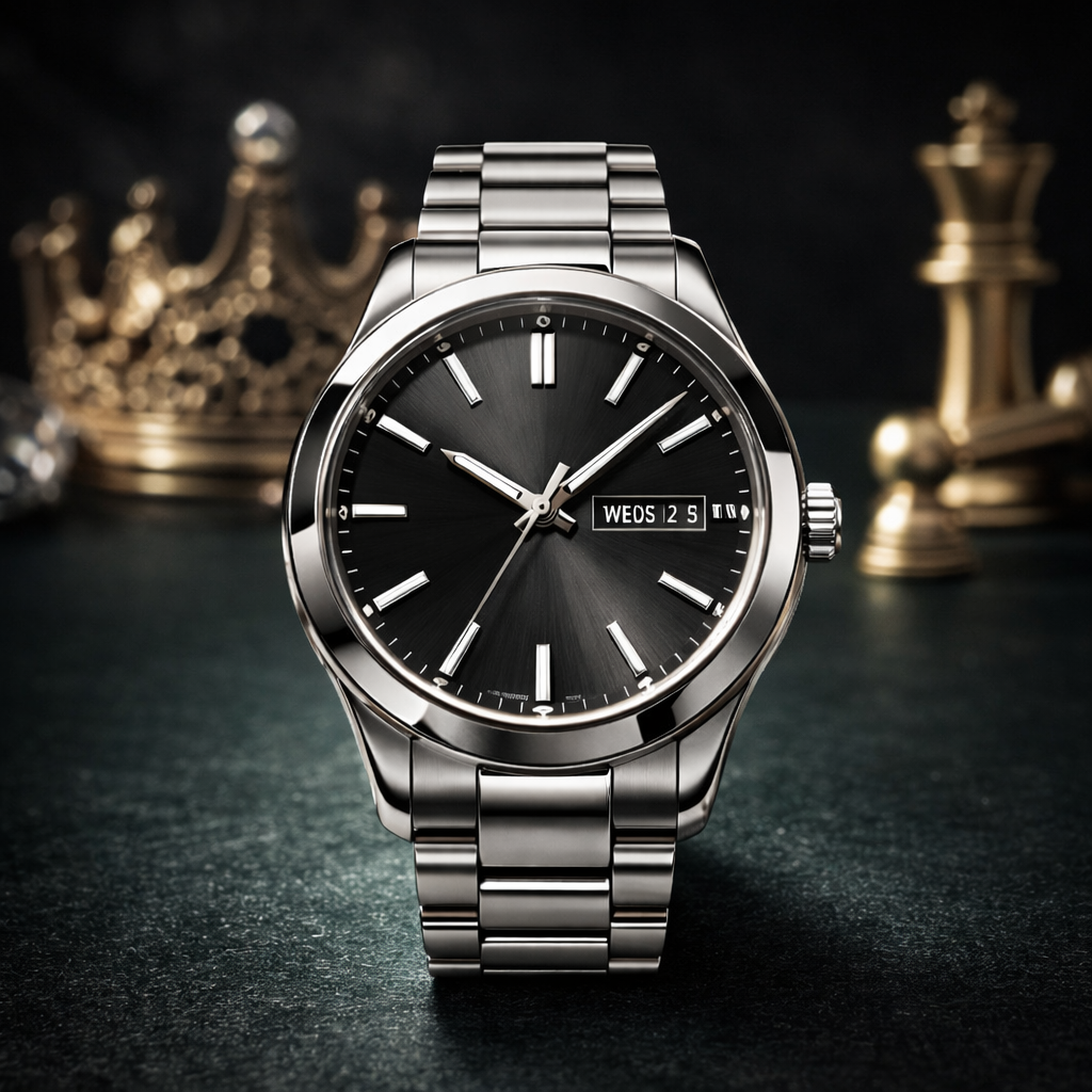 تصميم عرض ساعة يد كلاسيكية فاخرة