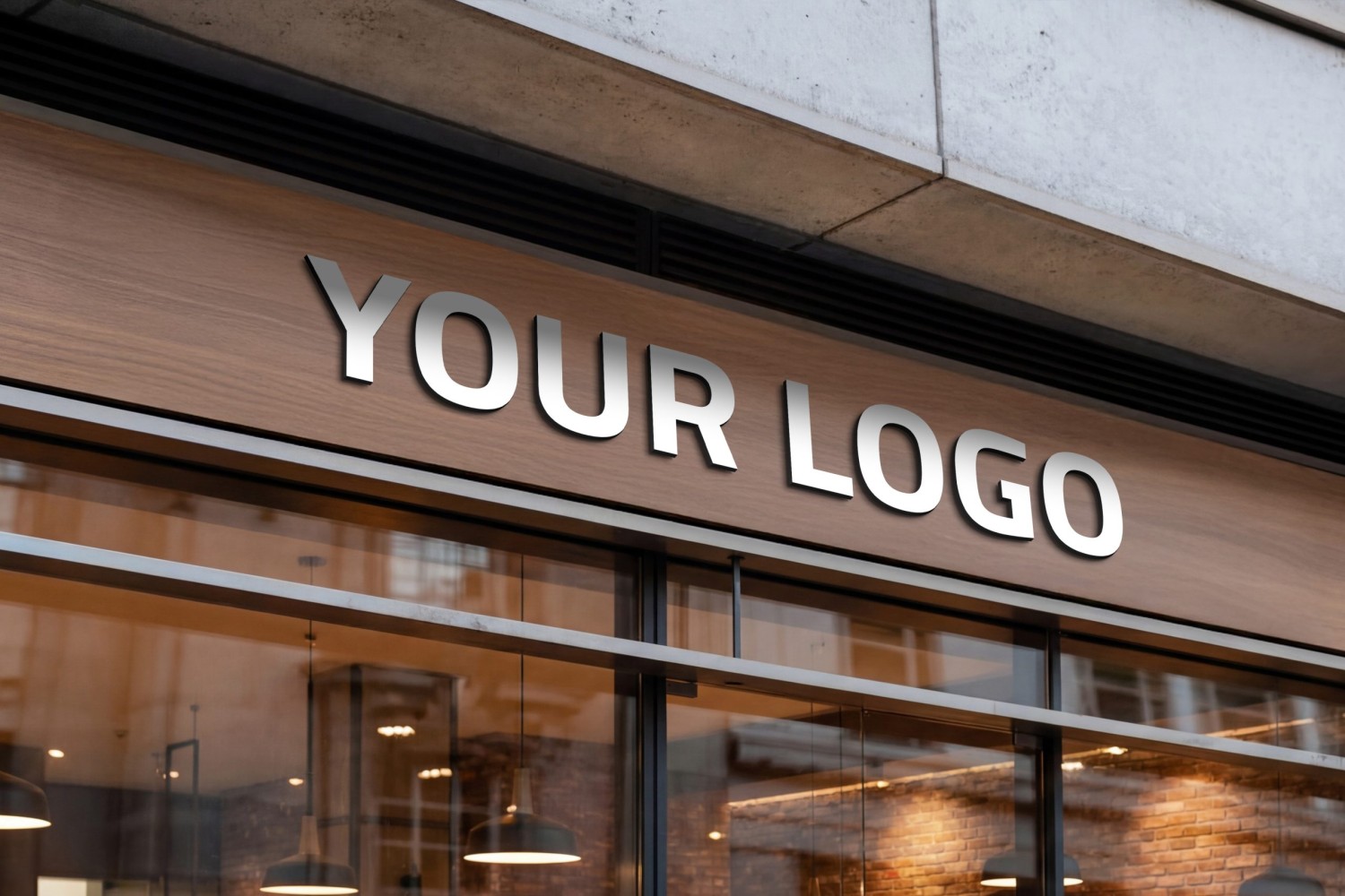 موك اب احترافي لعرض شعارات الشركات والمطاعم